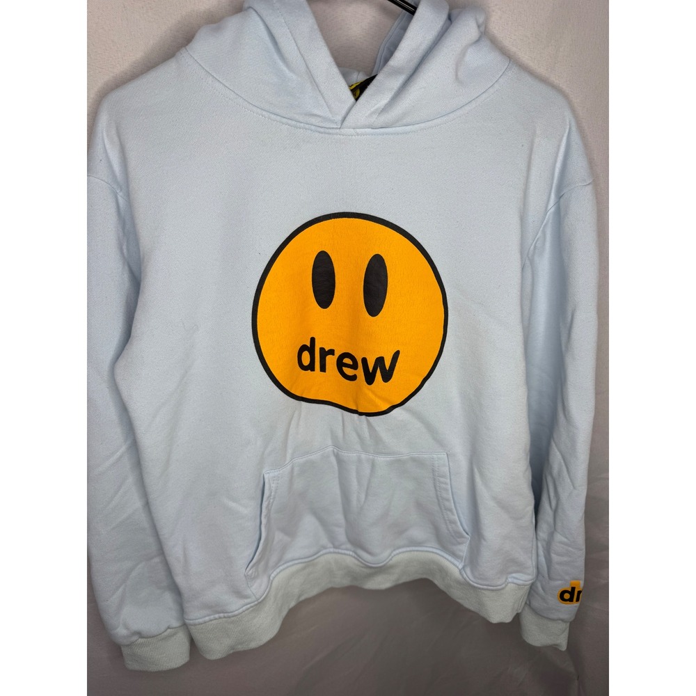 Drew House Mascot Hoodie Light Blue Smiley Face Streetwear Mens Medium
